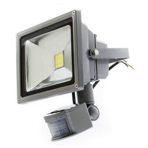 Faro a led 20 W luce bianca fredda con sensore di movimento crepuscolare
